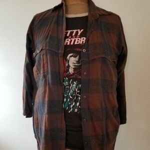 Flannel - Myne Brown and Grey Cotton Size 8